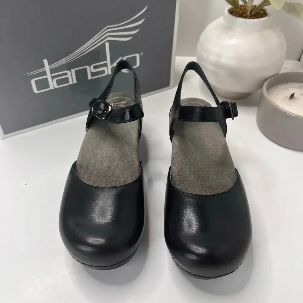 Dansko Sam Soft Full Grain Leather Mary Jane Shoe Black Women 5.5/EU36 Tried On - Picture 5 of 11